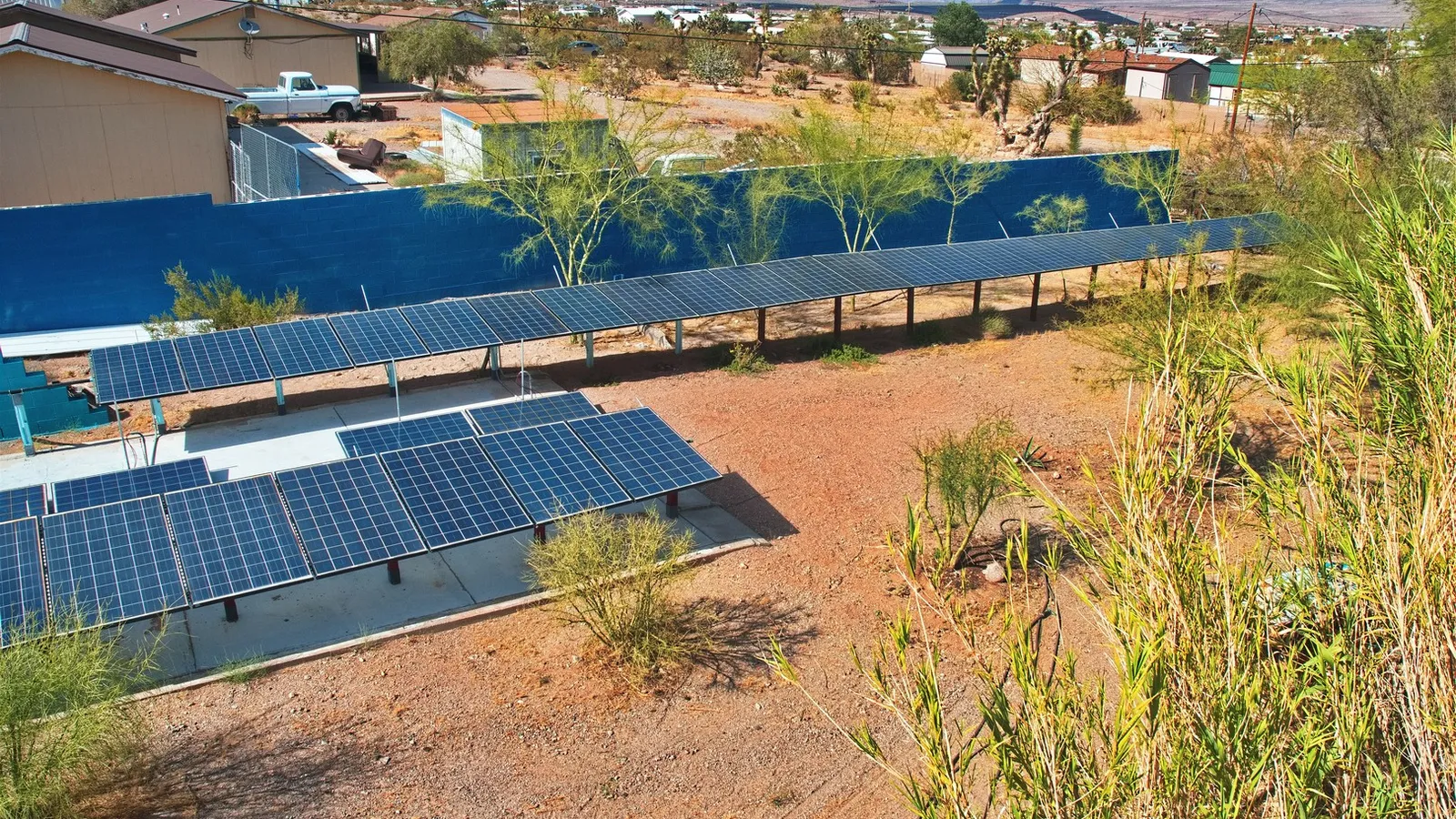 May 2026 Aerial view of the 36 solar panels.